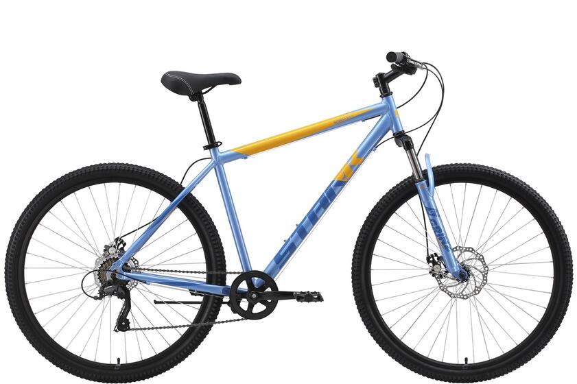 Велосипед Stark'23 Respect 29.1 D Microshift голубой металлик/синий/оранжевый 18"