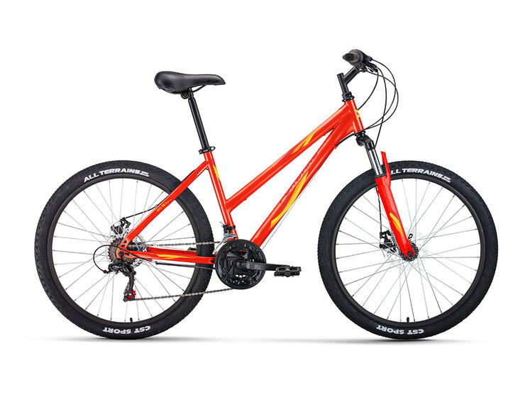 Велосипед FORWARD IRIS 26 2.0 D (26" 18 ск. рост. 17") 2022, красный/желтый, RBK22FW26740