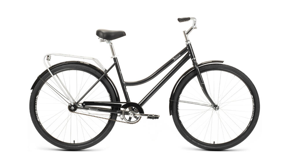 Велосипед FORWARD TALICA 28 1.0 (28" 1 ск. рост. 19") 2022, черный/белый, RBK22FW28002