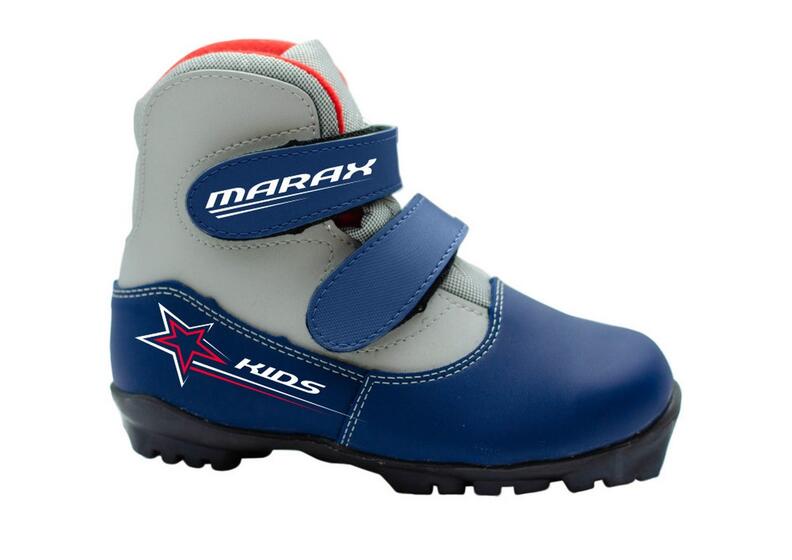 Ботинки лыжные MXN-Kids (СИСТЕМНЫЕ) сине-серебряный р.33