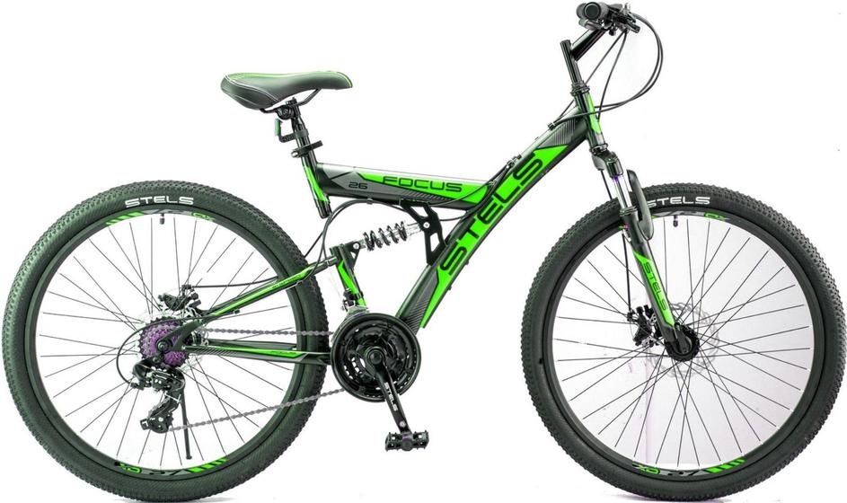 Велосипед Focus MD 21 скор. 26"Черный/зеленый арт.V010