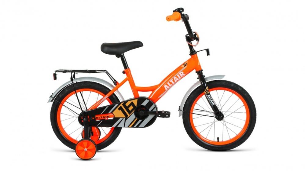 Велосипед ALTAIR KIDS 16 (16" 1 ск.) 2020-2021, ярко-оранжевый/белый, 1BKT1K1C1005
