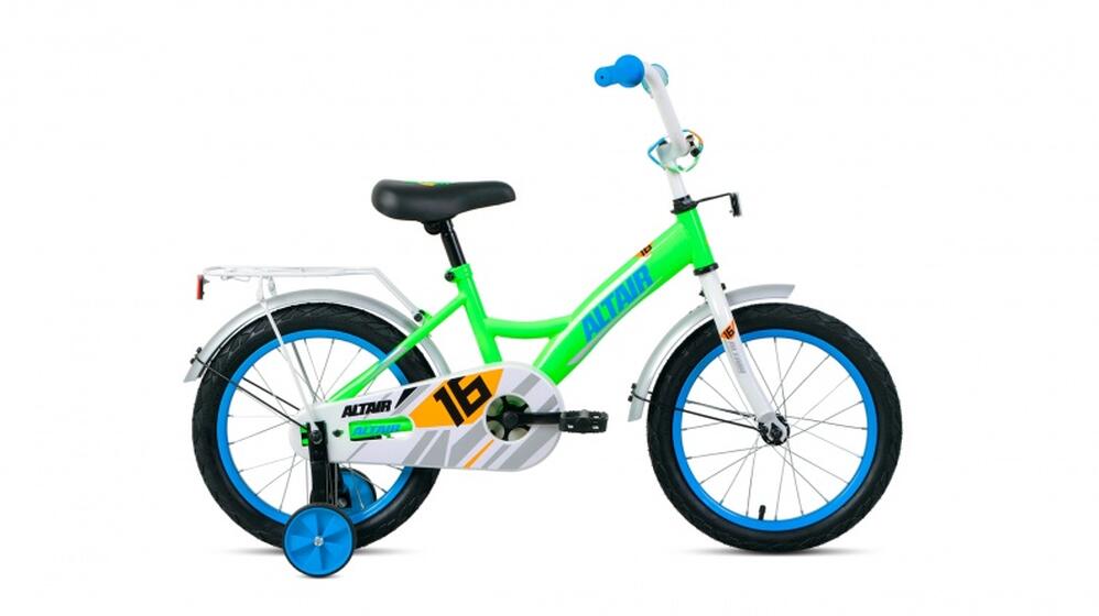 Велосипед ALTAIR KIDS 16 (16" 1 ск.) 2020-2021, ярко-зеленый/синий, 1BKT1K1C1003