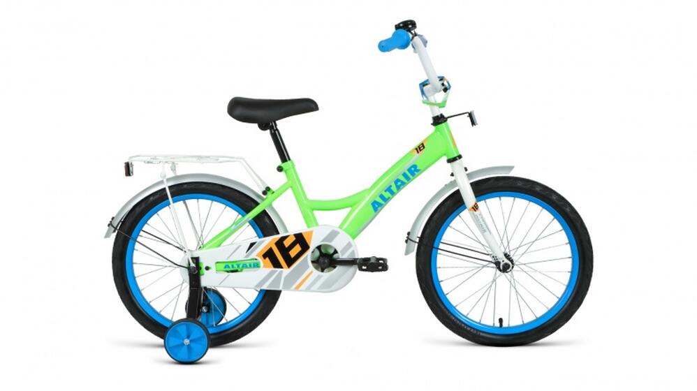 Велосипед ALTAIR KIDS 18 (18" 1 ск.) 2020-2021, ярко-зеленый/синий, 1BKT1K1D1003