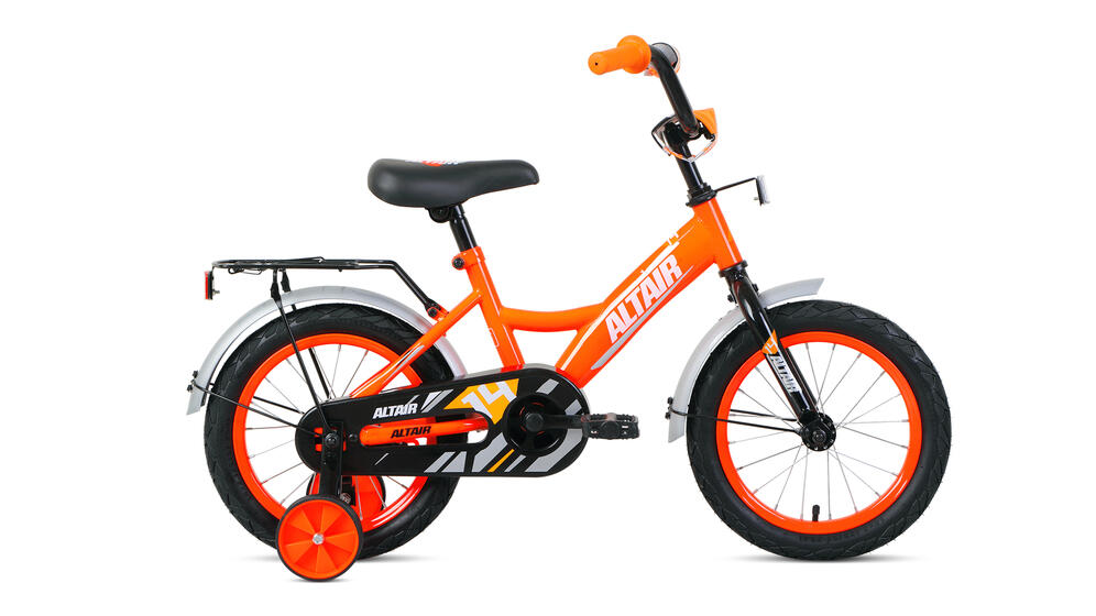 Велосипед ALTAIR KIDS 14 (14" 1 ск.) 2020-2021, ярко-оранжевый/белый, 1BKT1K1B1005