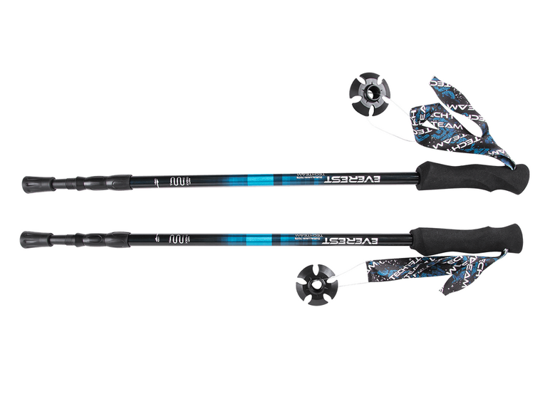 Палки треккинговые Everest 105-135см 3-х секционные, Blue