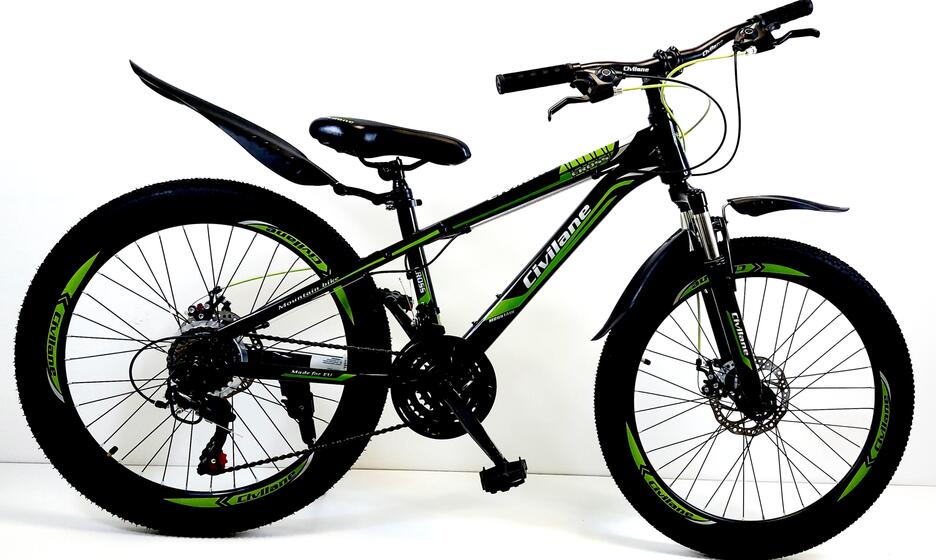 Велосипед 24"  ТМ Civilane, CROSS MD,  рама 13" BLACK/GREEN