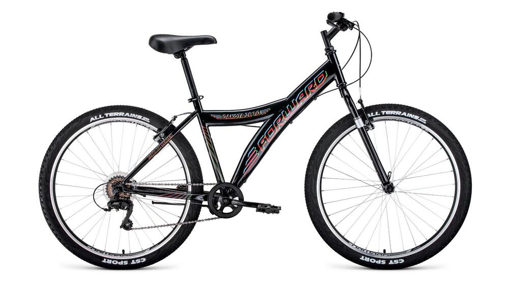 Велосипед FORWARD DAKOTA 26 1.0 (26" 6ск) черный / красный, RBKW0MN66002