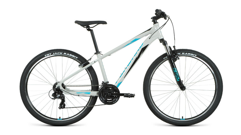 Велосипед FORWARD APACHE 27,5 1.2 S (27,5" 21 ск. рост. 19") 2020-2021, серый/бирюзовый, RBKW1M37GS1