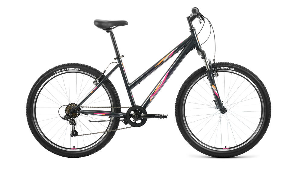 Велосипед FORWARD IRIS 26 1.0 (26" 6 ск. рост. 17") 2022, темно-серый/розовый, RBK22FW26735