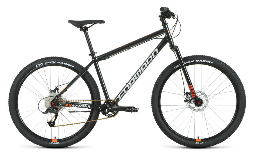 Велосипед FORWARD SPORTING 27,5 X (27,5" 9 ск. рост. 17") 2020-2021, черный/оранжевый, RBKW1M179005