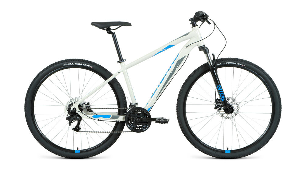 Велосипед FORWARD APACHE 29 3.2 disc (29" 21 ск. рост. 21") 2020-2021, серый/синий, RBKW1M39G029