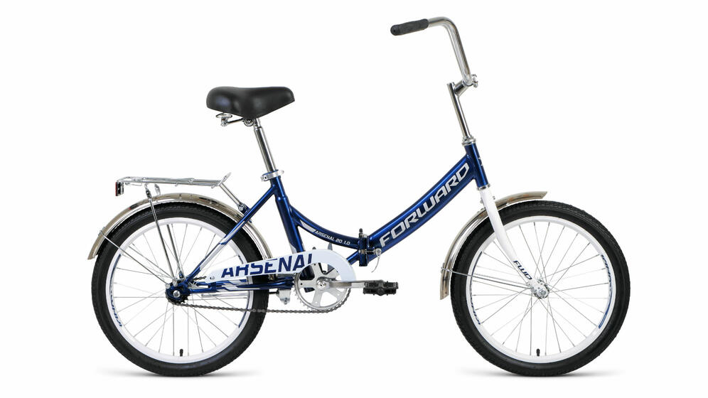 Велосипед FORWARD ARSENAL 20 1.0 (20" 1 ск. рост 14" скл.), темно-синий/серый, RBKW0YN0100