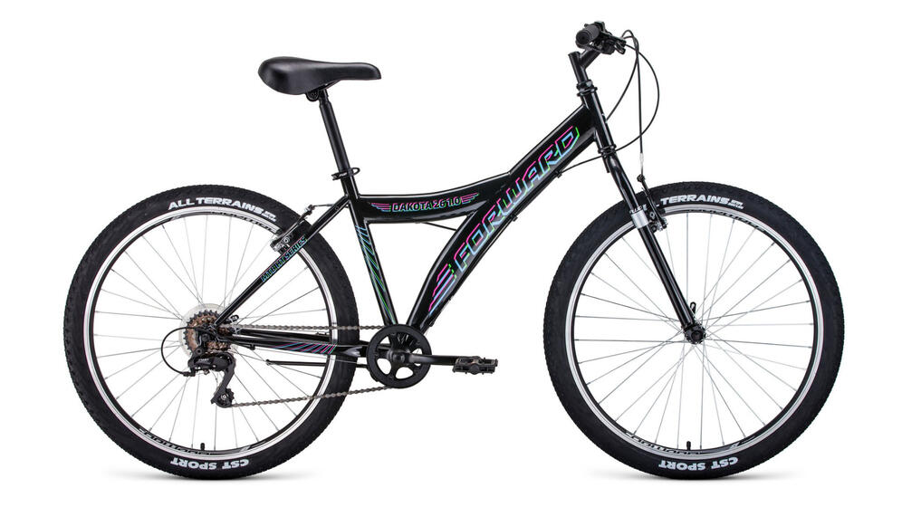Велосипед FORWARD DAKOTA 26 1.0 (26" 6ск) черный / голубой, RBKW0MN66003