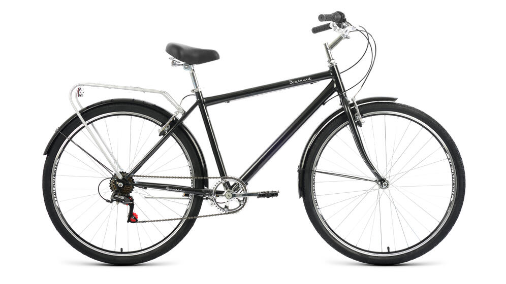 Велосипед FORWARD DORTMUND 28 2.0 (28" 7 ск. рост. 19") 2022, черный/белый, RBK22FW28612