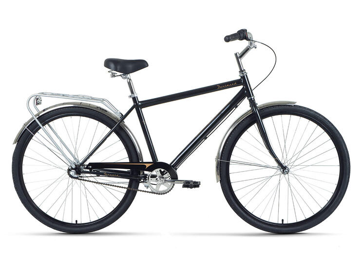 Велосипед FORWARD DORTMUND 28 3.0 (28" 3 ск. рост. 19") 2022, черный/бронзовый, RBK22FW28615