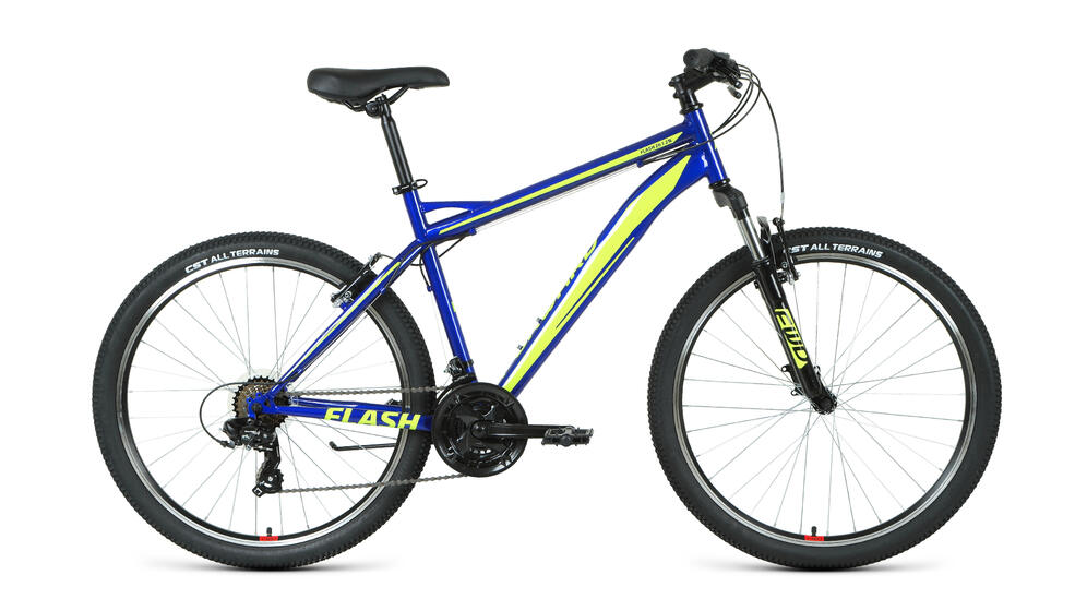 Велосипед FORWARD FLASH 26 1.2 S (26" 21 ск. рост. 15") 2020-2021, синий/ярко-зеленый, RBKW1M16GS24