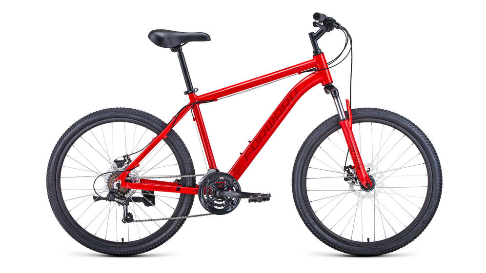 Велосипед FORWARD HARDI 26 2.1 disc (26" 21 ск. рост. 18") 2020-2021, красный, RBKW1M36G004