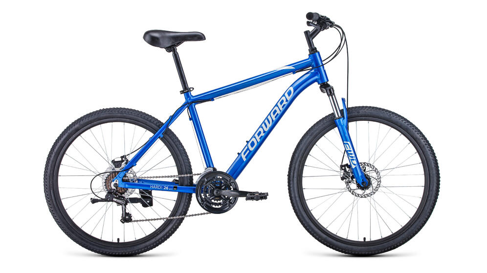 Велосипед FORWARD HARDI 26 2.1 disc (26" 21 ск. рост. 18") 2020-2021, синий/бежевый, RBKW1M66Q015
