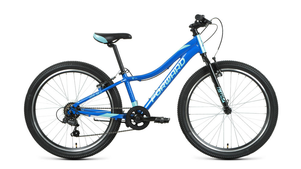 Велосипед FORWARD JADE 24 1.0 (24" 7 ск. рост 12") 2020-2021, синий/бирюзовый, RBKW1J347002