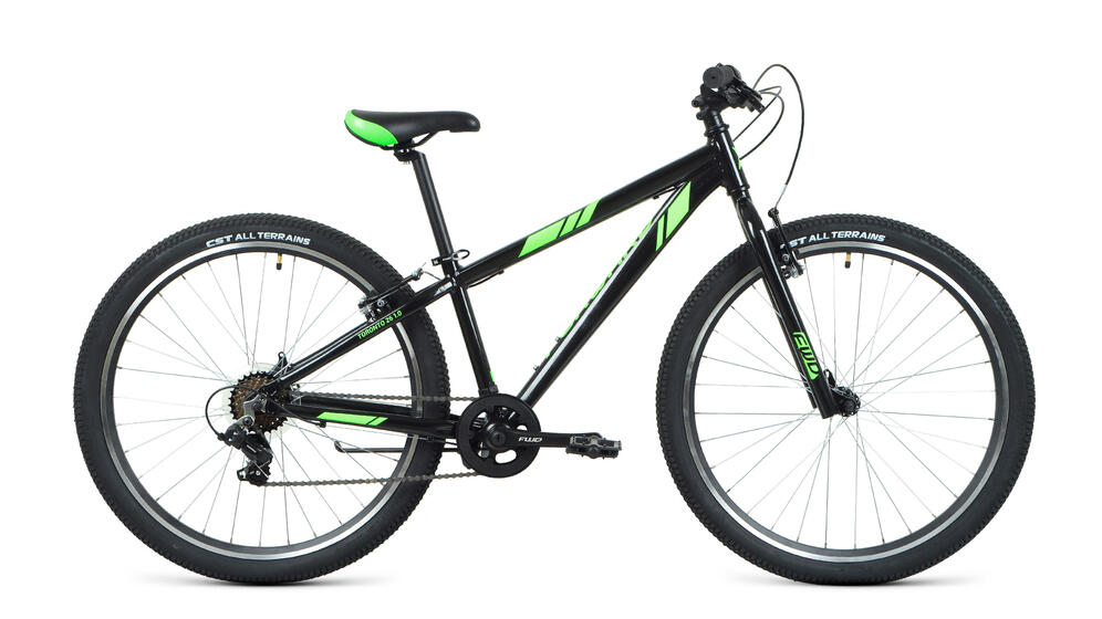 Велосипед FORWARD TORONTO 26 1.2 (26" 7 ск. рост 13") 2020-2021, черный/ярко-зеленый, RBKW1M367002