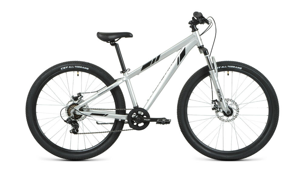 Велосипед FORWARD TORONTO 26 2.2 DISC (26" 7 ск. рост. 13") 2020-2021, серебристый/черный, RBKW1M367