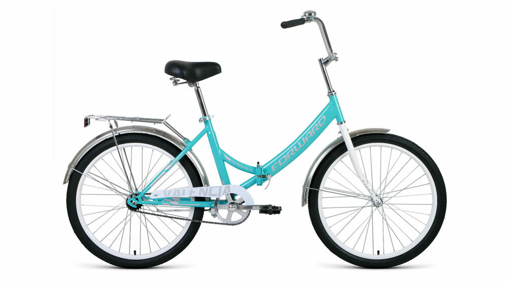 Велосипед FORWARD VALENCIA 24 1.0 (24" 1 ск. рост 16" скл.) мятный/серый, RBKW0YN41005