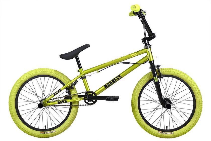 Велосипед Stark'24 Madness BMX 3 зеленый металлик/черный,зеленый/хаки