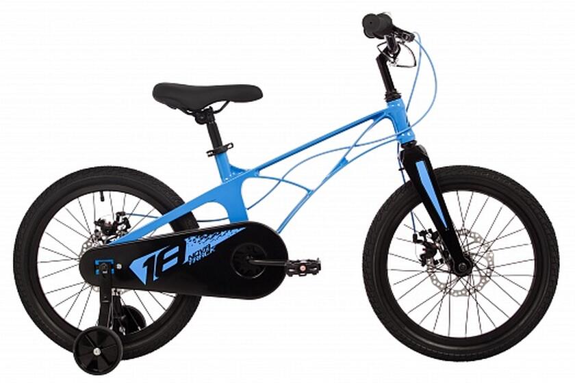 Велосипед NOVATRACK 18" Blast синий, магнезиевая рама, полная защ. цепи, диск.тормоз, короткие крыл.