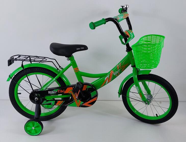 Велосипед двухколесный детский ТМ Riki-Tiki , модель BORDO , диаметр колеса 14", зеленый