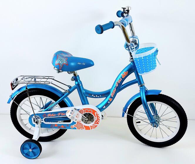 Велосипед двухколесный детский ТМ Riki-Tiki , модель GERDA , диаметр колеса 14", бирюзовый