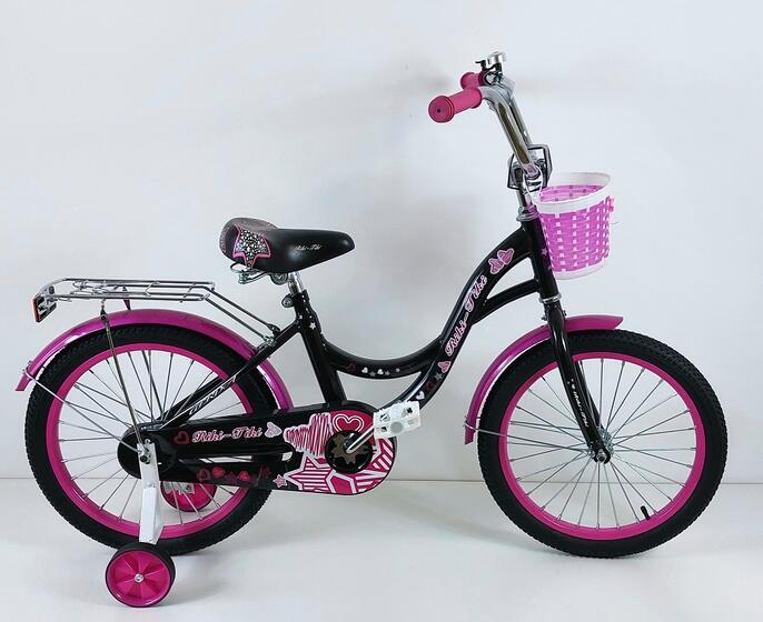 Велосипед двухколесный детский ТМ Riki-Tiki , модель GERDA , диаметр колеса 20", черно/малиновый