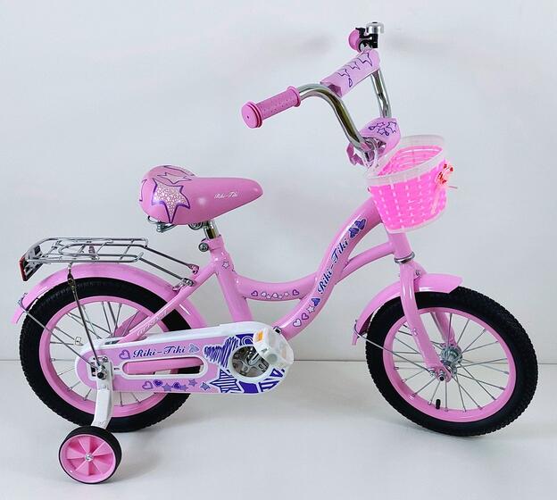 Велосипед двухколесный детский ТМ Riki-Tiki , модель GERDA , диаметр колеса 14", розовый