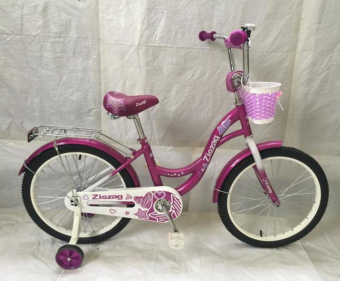 Велосипед двухколесный детский ТМ ZIGZAG, модель GIRL , диаметр колеса 18", фиолетовый (008554)