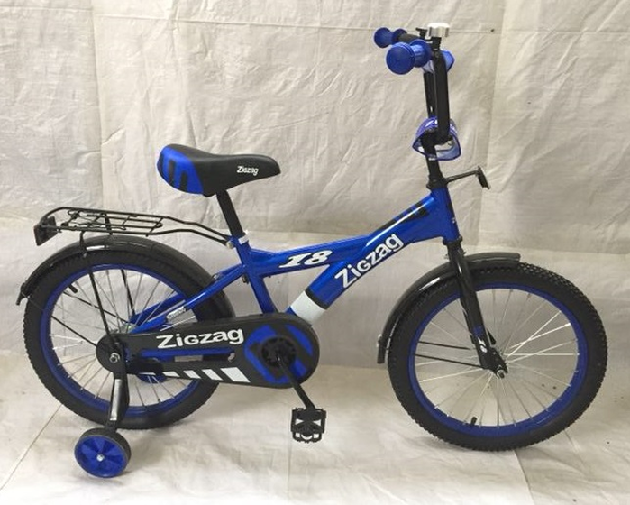 Велосипед двухколесный детский ТМ ZIGZAG, модель SNOKY, диаметр колеса 18", синий (043425)