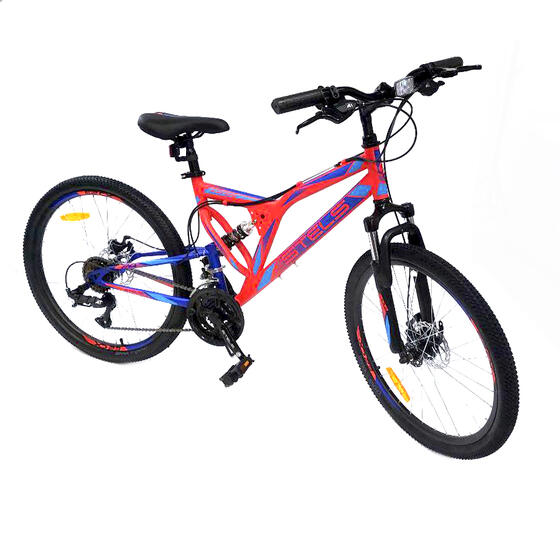 Велосипед Mustang MD 24"(16"  Красный неоновый/Синий), арт. V010