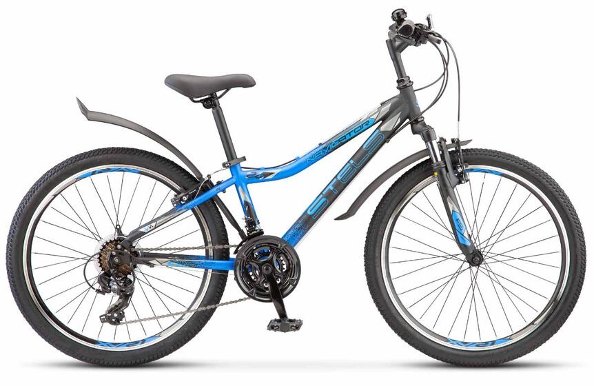 Велосипед Navigator 410 V 21-sp 24" 12" Черный/Синий Z010 М