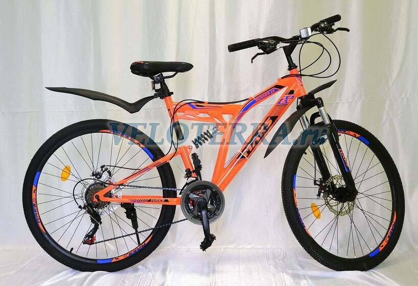 Велосипед 27,5" ТМ MAKS,  RUNNER DISC, двух подв. рама19" оранжевый