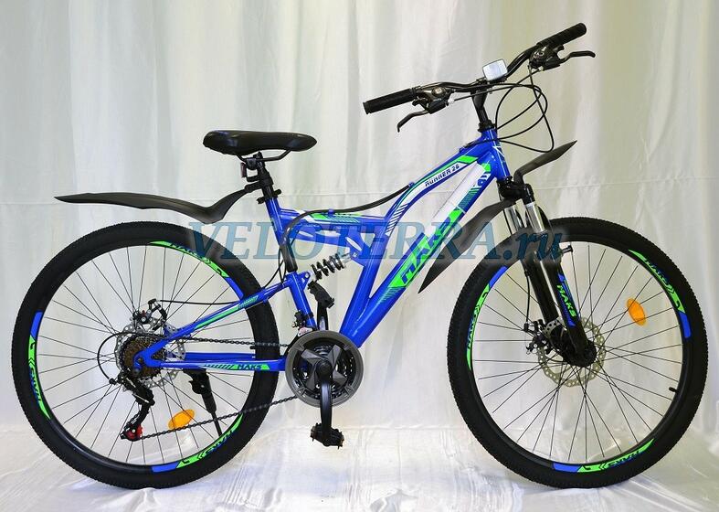 Велосипед 27,5" ТМ MAKS,  RUNNER DISC, двух подв. рама19" синий