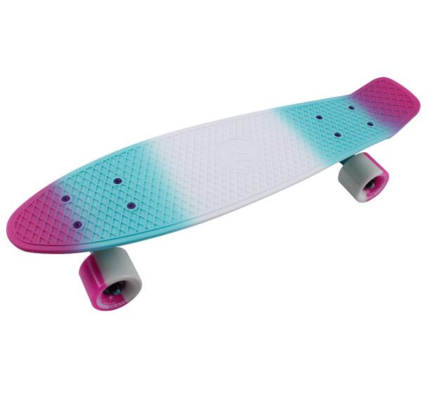 Скейтборд пластиковый Multicolor 22 pink/sea blue1/4 TSL-401М