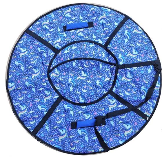 Ватрушка "Вихрь Оксфорд" принты  диаметр 110см + камера Единорожки на голубом