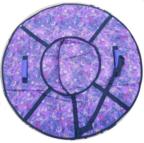Ватрушка "Вихрь Оксфорд" принты  диаметр 90см + камера Знаки на фиолетовом