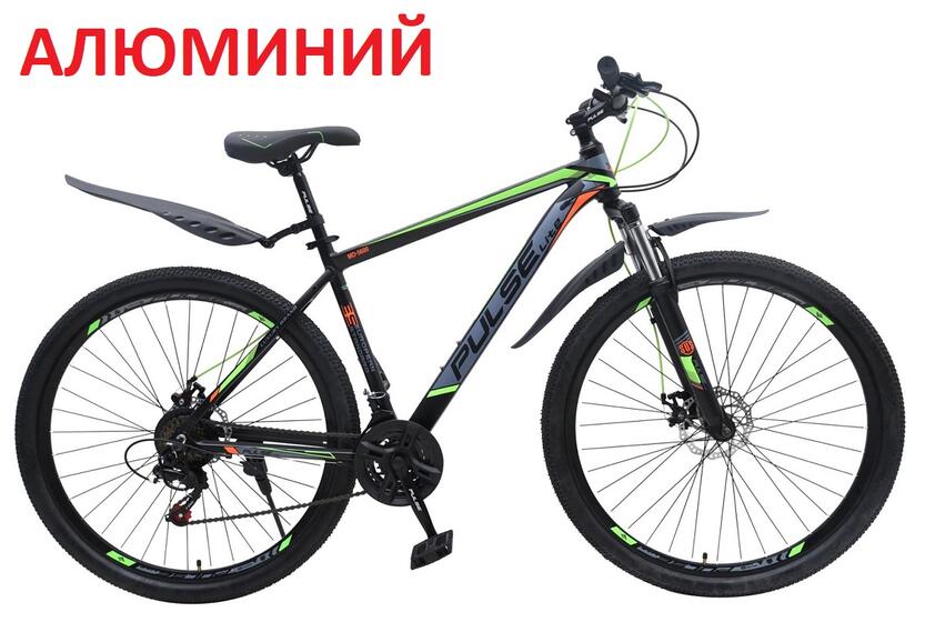 Велосипед 29" Pulse Lite MD-5600-19-1, черный/зелено/оранжевый